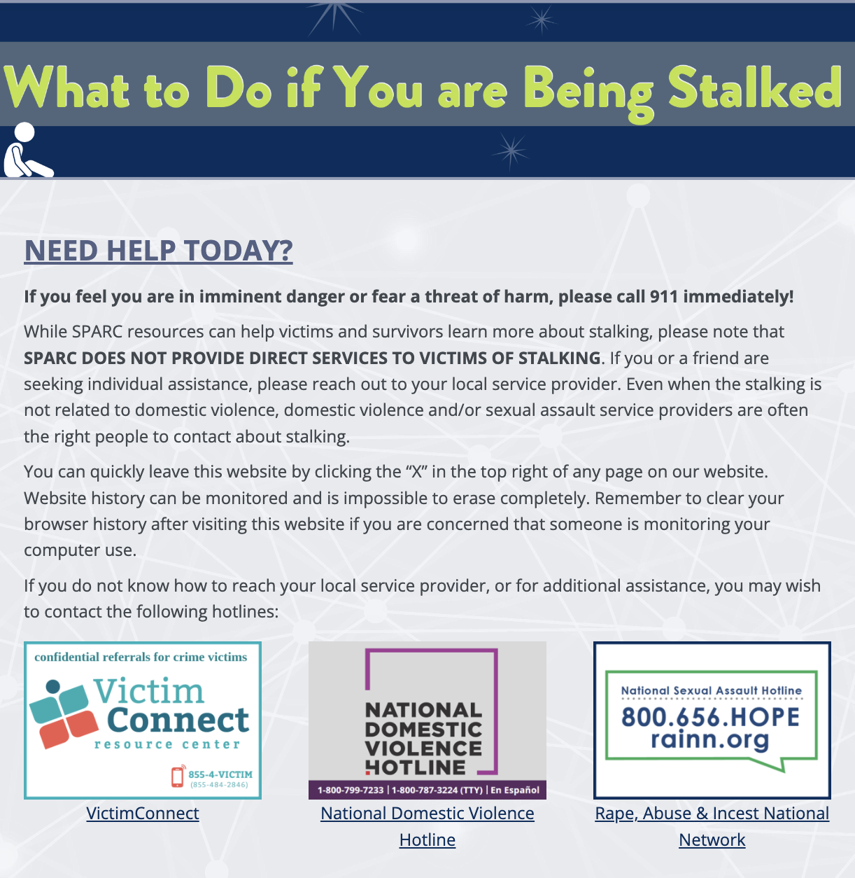 Information for Victims